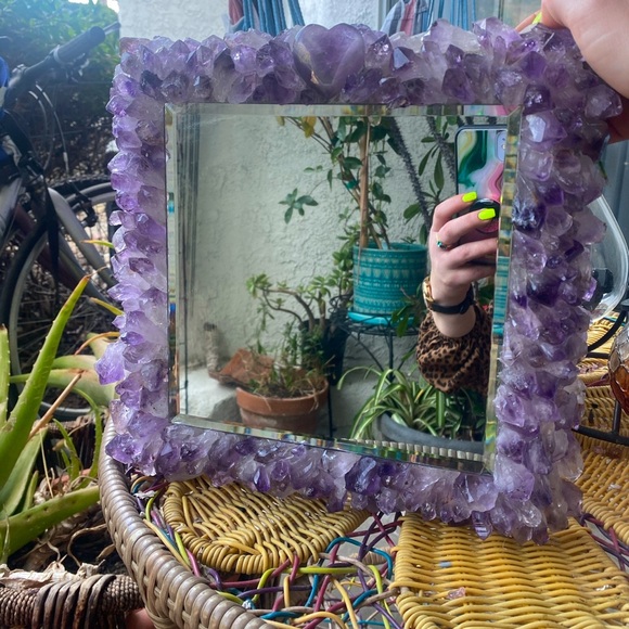 Raw Amethyst Crystal Mirror - Picture 3 of 3